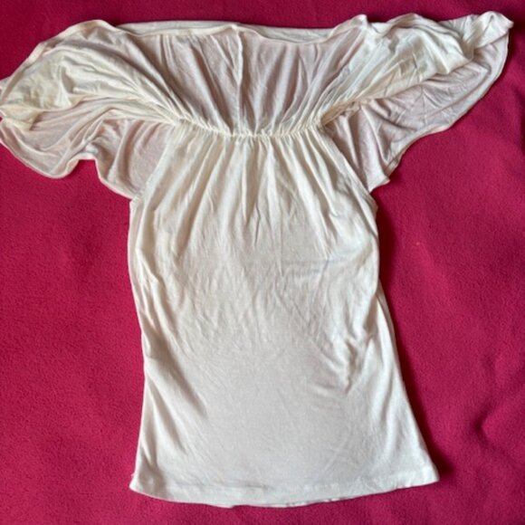 Garage White Top with Ruffle Ladies Junior Size XS - Picture 8 of 11